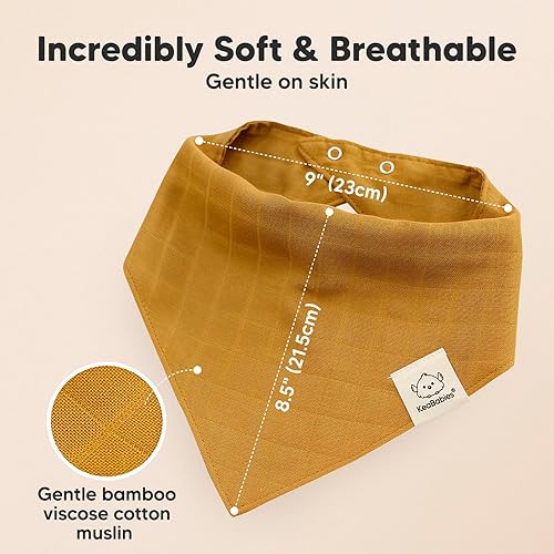 Miniatura 3 de KeaBabies Paquete de 8 baberos de muselina para niños y niñas, baberos de muselina bandana para bebés, niñas y niños, babeo recién nacido, dentición