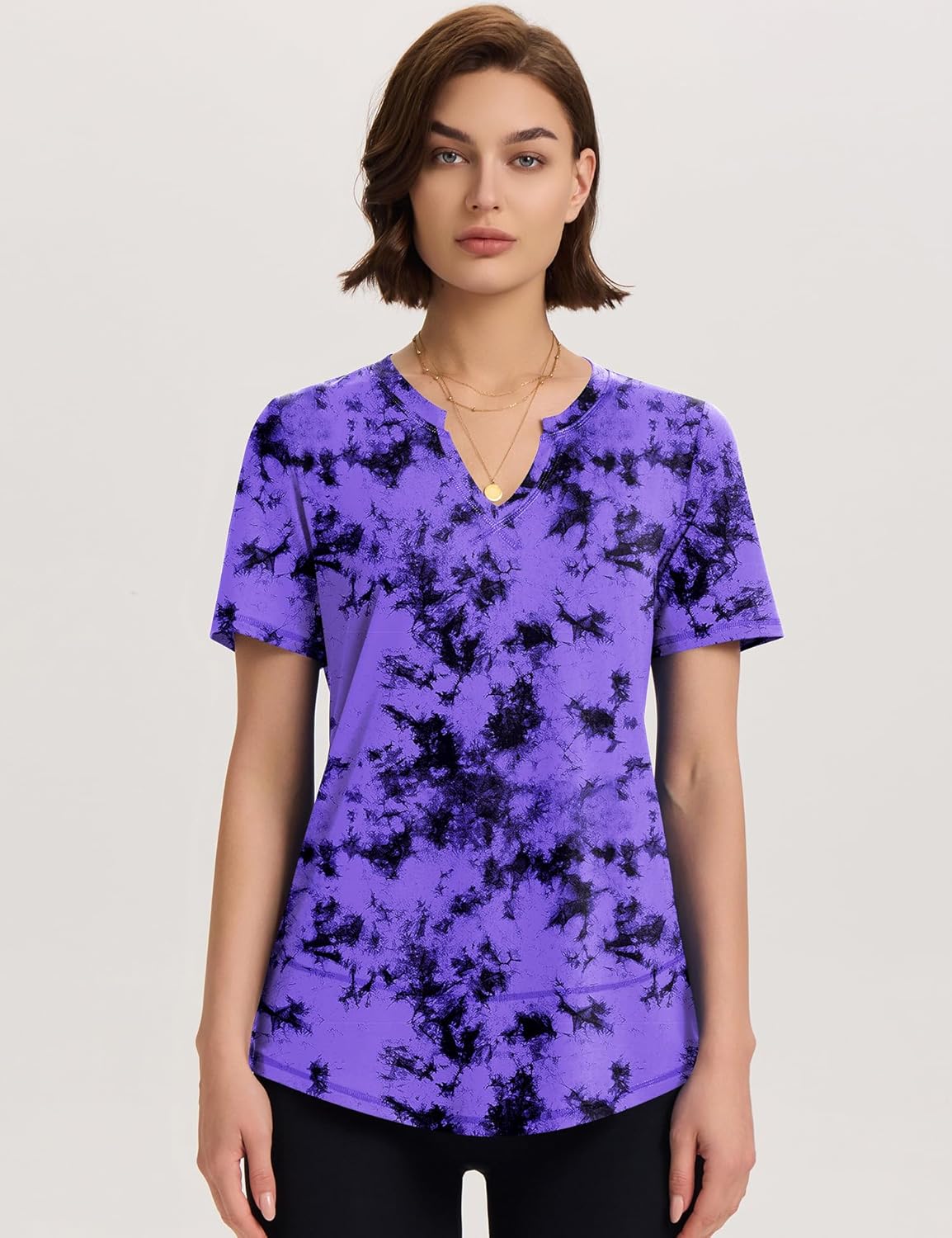 TCOT Workout Tops for Women V Neck Short Sleeve Hiking T-Shirts Yoga Shirts Athletic Top Exercise Shirt - Image 4