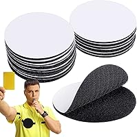 Vista 1 de CHENGU 12 Pairs Referee Patch Hook and Loop Dots 3 Inch Self Sticky Circle Round Adhesive Double Sided Hook and Loop Fasteners for Home Office DIY
