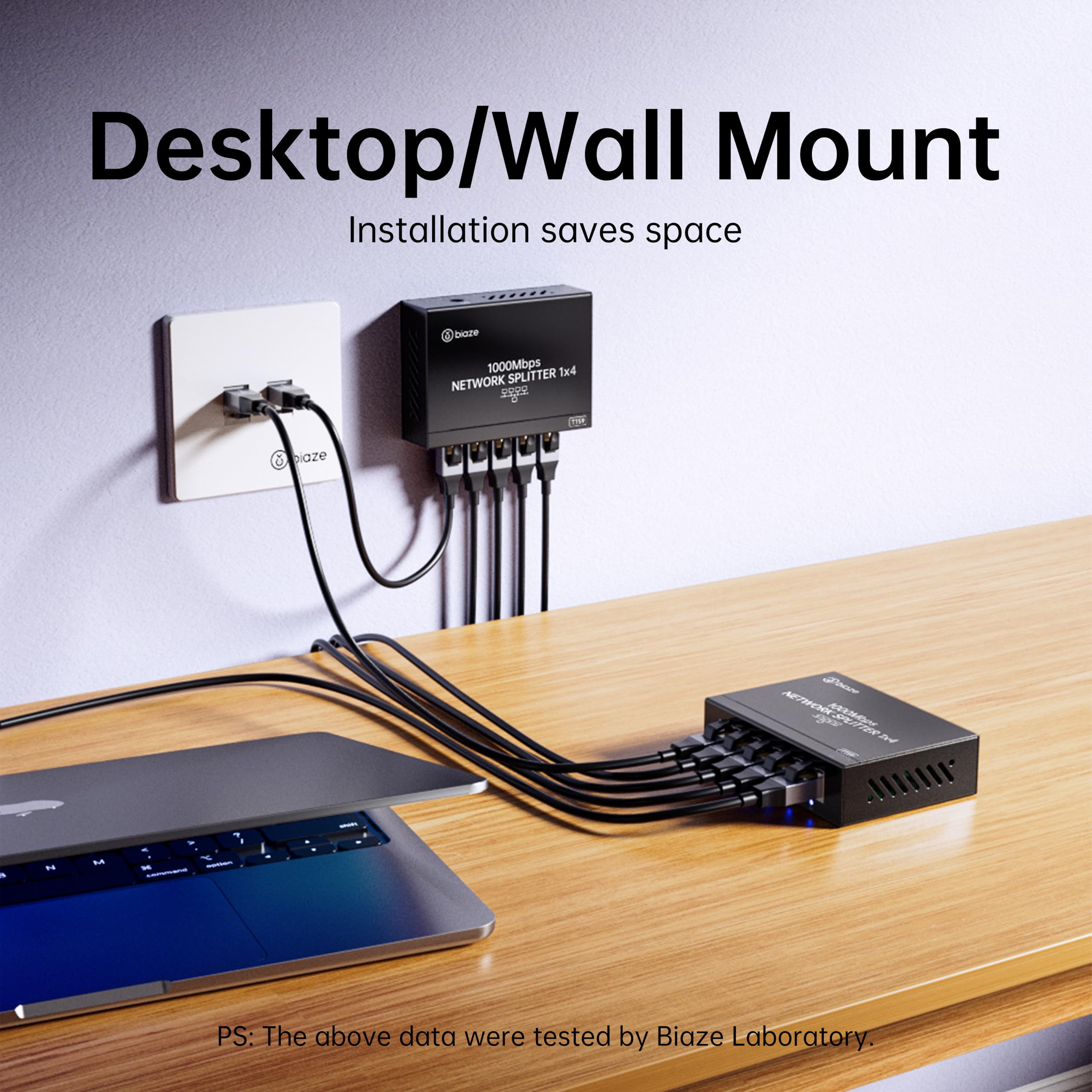 Divisor Ethernet de 4 puertos, adaptador de concentrador de red Gigabit LAN de 1 a 4, conector de cable de Internet Plug & Play para hogar/oficina/escuela, divisor RJ45 Cat6 para PC/módem/router
