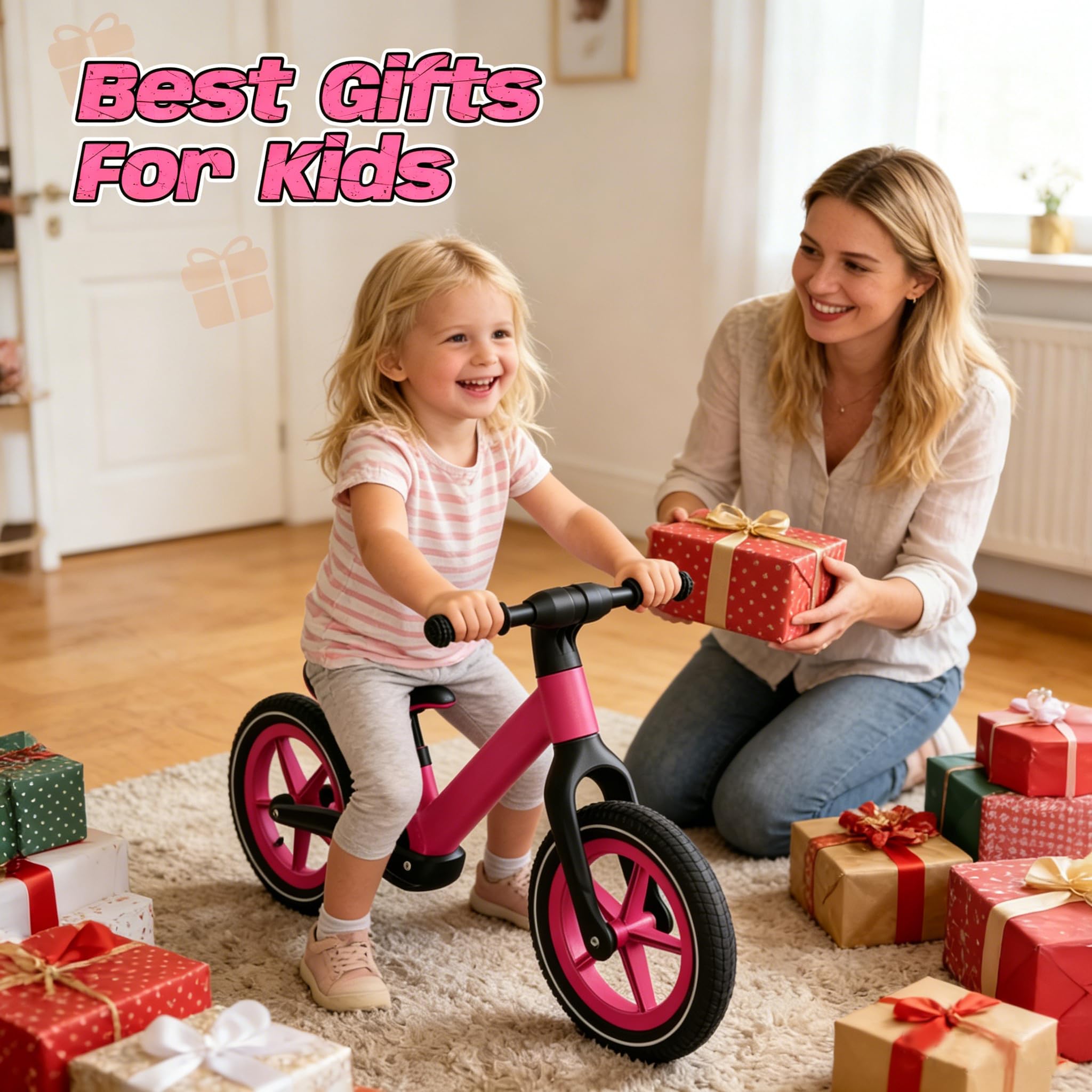 Skirfy 14 Zoll Laufrad,Laufrad ab 2 Jahre,Höhenverstellbarer Satte Fahrrad für Jungen und Mädchen von 2 bis 5 Jahren