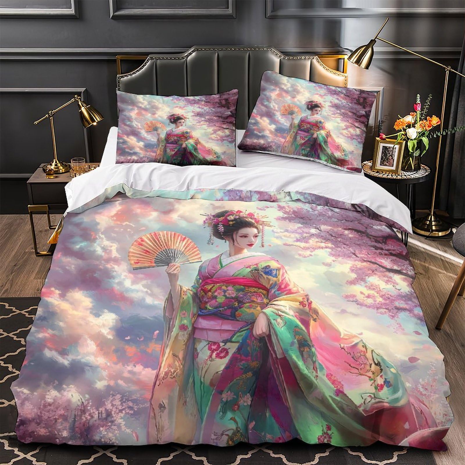 Housse de couette gnome ultra douce et respirante avec fermeture éclair 3D
