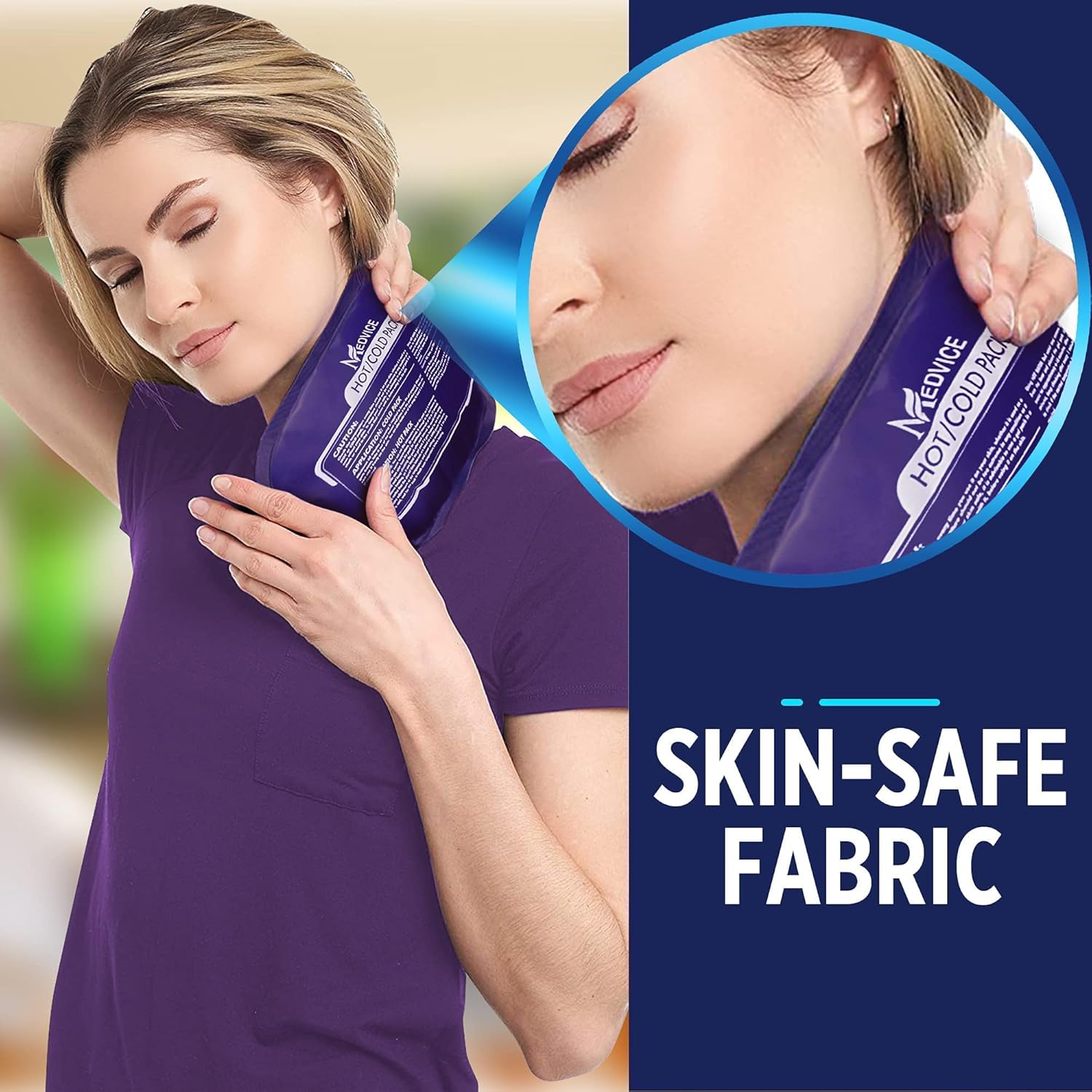 Small & Large Bundle Reusable Hot & Cold Ice Packs for Injuries and Back, Neck, Shoulder, Arms, Legs, Knee Pain Relief. Warm & Cold Compress Pad