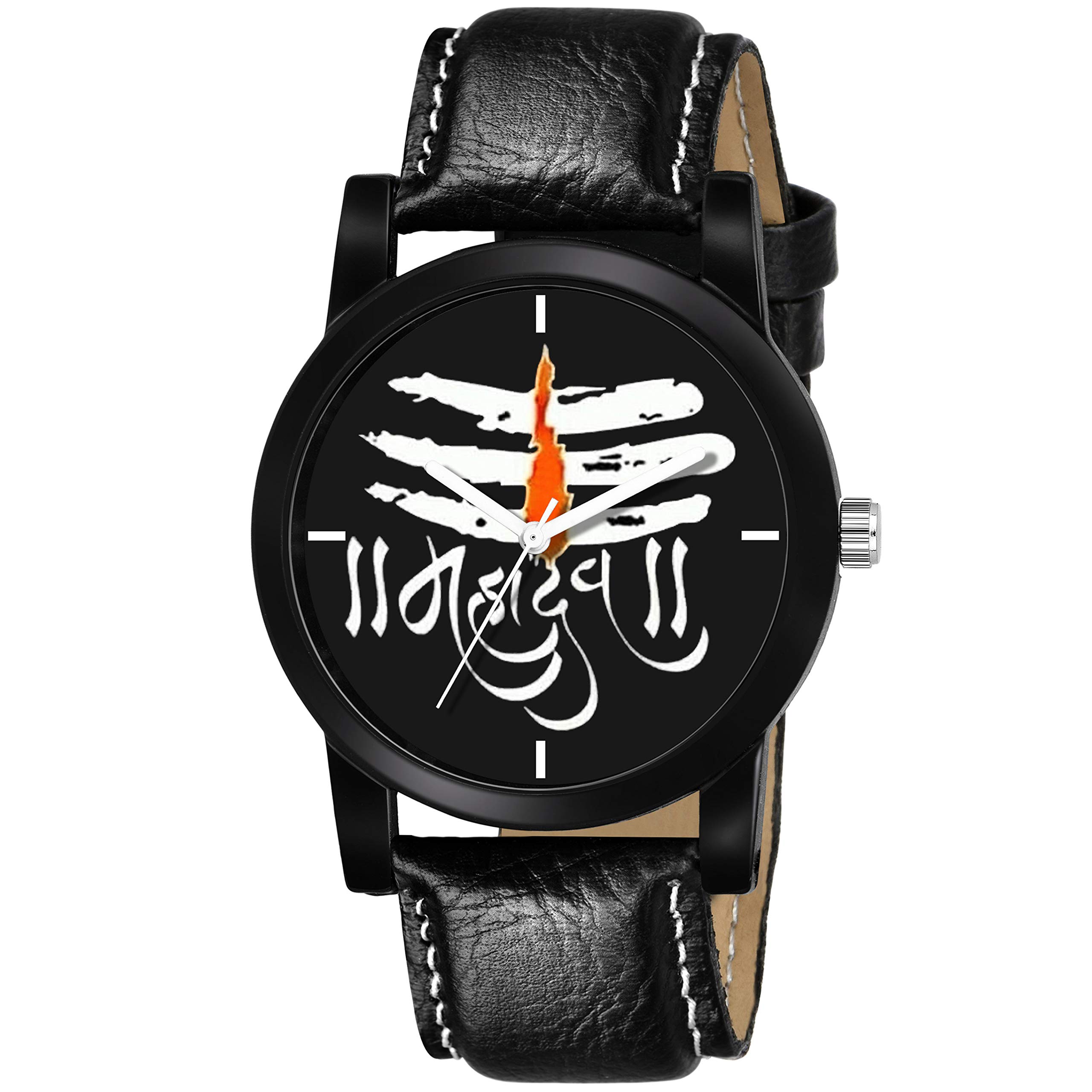 SWADESI STUFF Analogue Black Dial Leather Strap Mahadev Watch for Men and Boy (B08342YB3L) Amazon Price History, Amazon Price Tracker