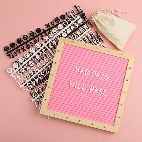 Miniatura 5 de Tablero de letras de fieltro degradado con soporte, luces LED integradas con soporte de trípode y colgador de montaje en pared para decoración del