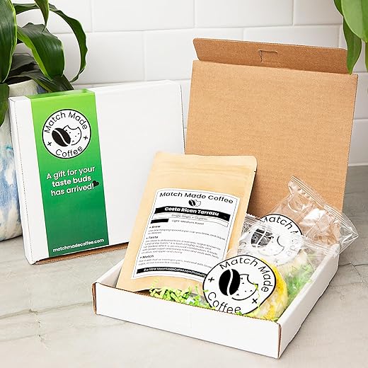 Match Made Coffee - Organic Coffee & Gourmet Cookie Subscription Box – Try New Organic Ground Coffee and 2 Flavor-Paired Cookies – A Perfect Gift