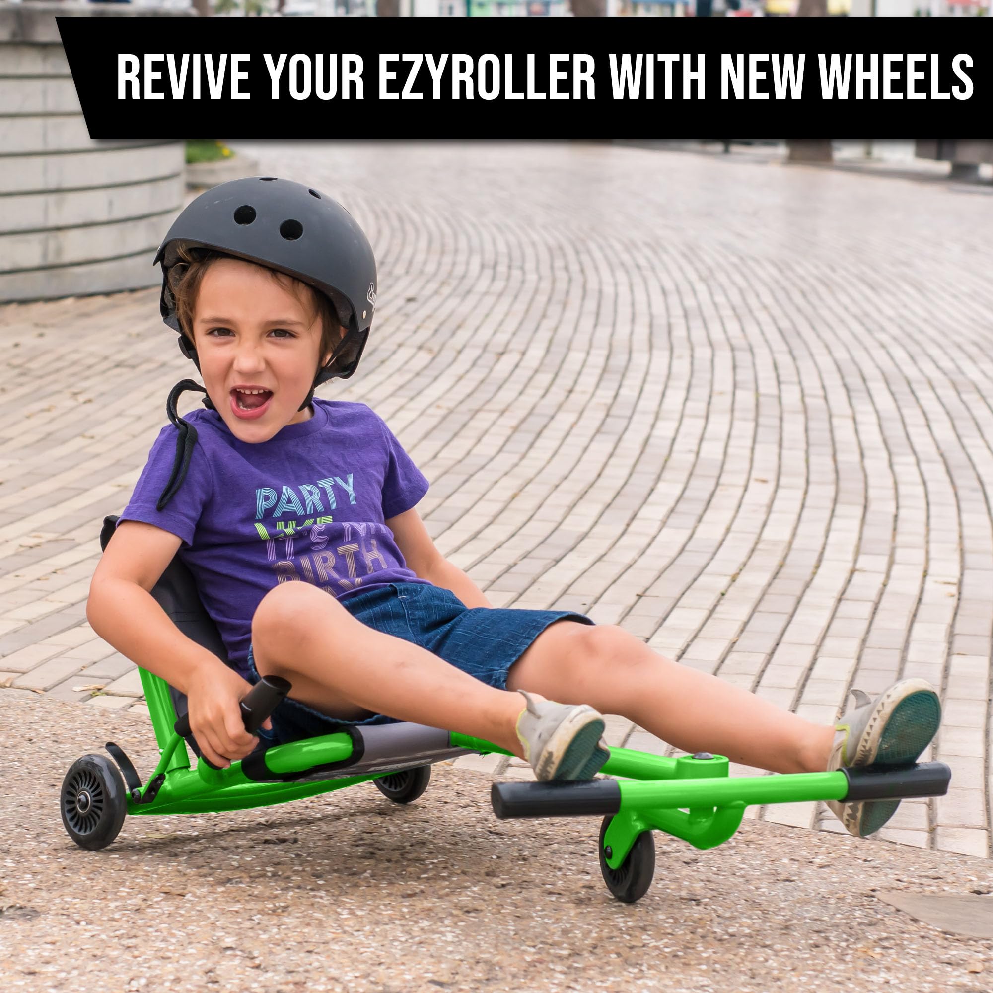 EzyRoller Rolki zapasowe Classic Drifter Stunt Scooter Kółka zapasowe do pojazdu zabawnego | Zestaw 3 szt. czarne
