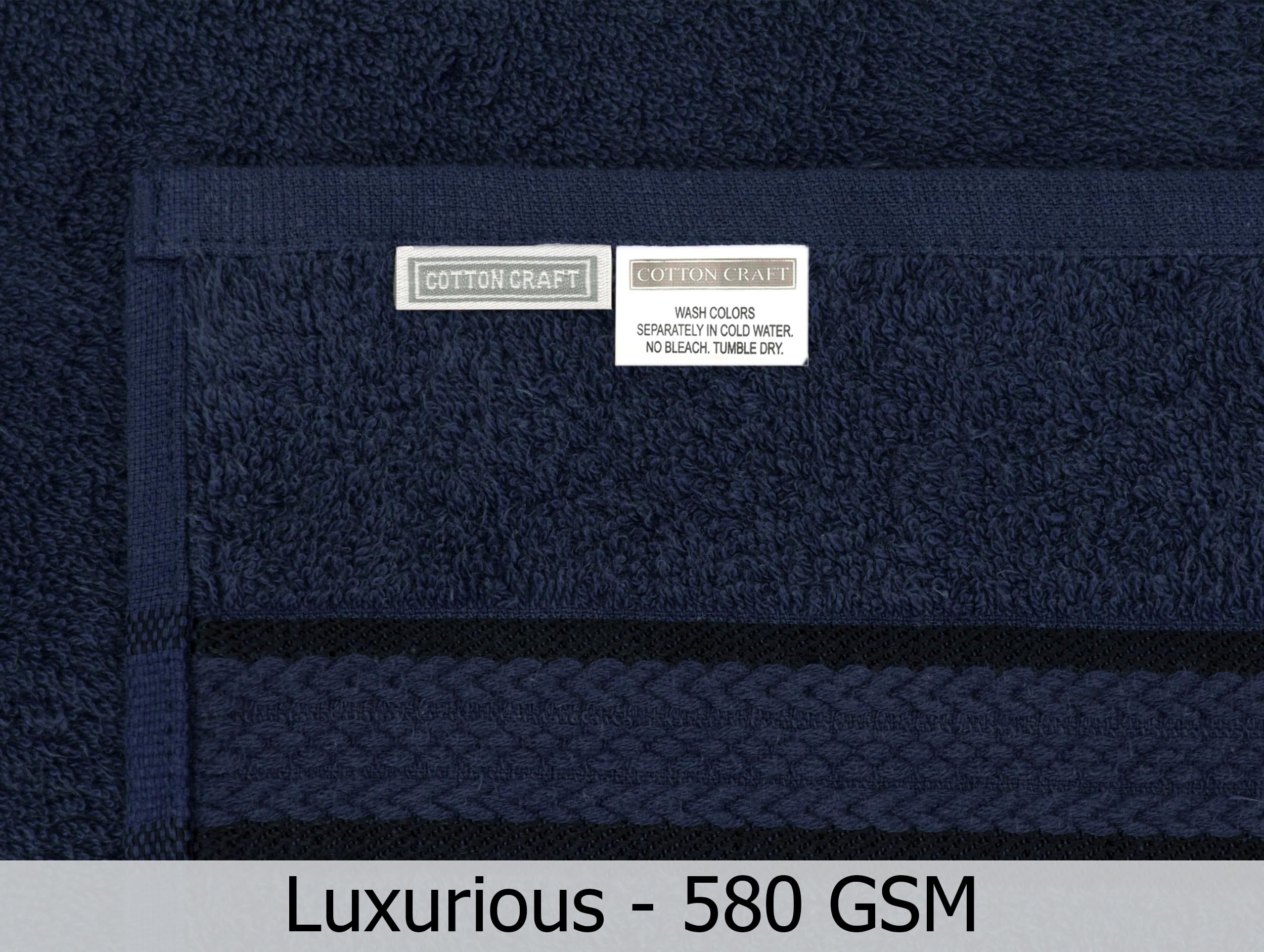 COTTON CRAFT Ultra Soft Navy Towel Set - 6 Piece -6