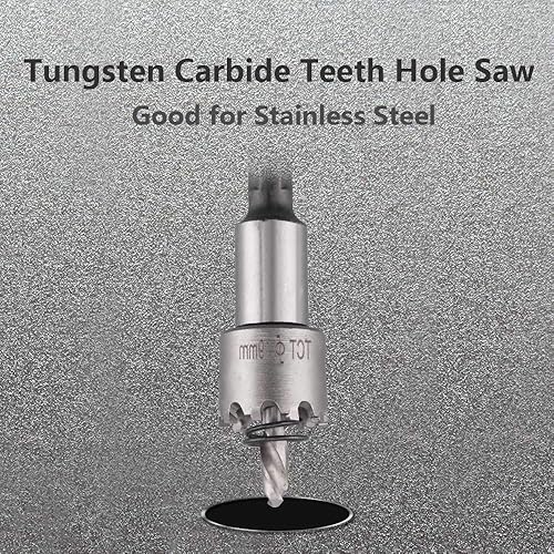 Miniatura 5 de Sierra perforadora de dientes de carburo de tungsteno (cortador de agujeros) LU&MN Heavy Duty para acero inoxidable, 78 ", 0.866 in
