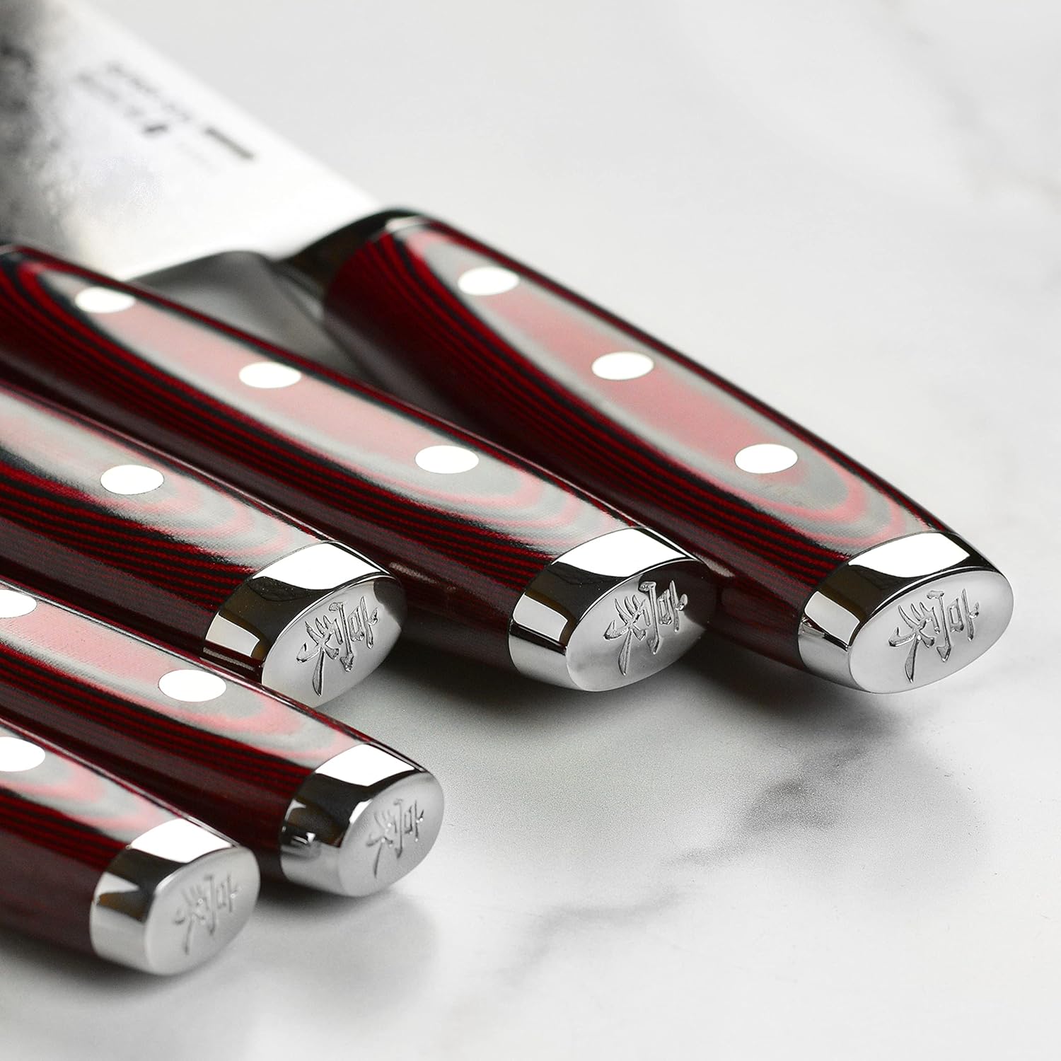 Yaxell Super Gou 16 Piece Knife Set - Made in Japan - 161 Layers SG2 Stainless Damascus, Acacia Block
