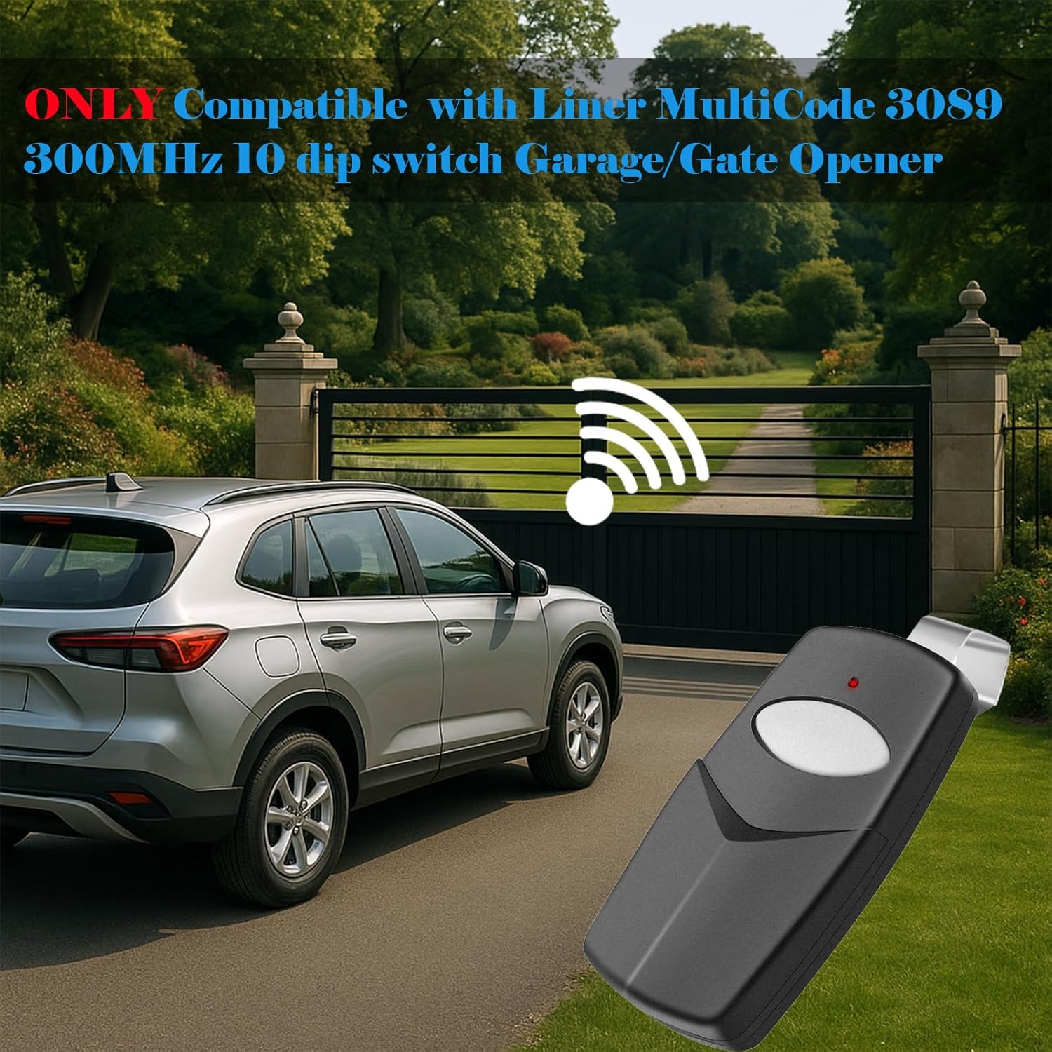 6 for 10 Dip Switch Multicode & Stanley Gate Opener Remote 300MHz & 310MHz,Compatible with 10 Digit Multicode Gate Opener,for Multi code Garage Door Opener Remote 3089 1050,Gate Remote Control Clicker