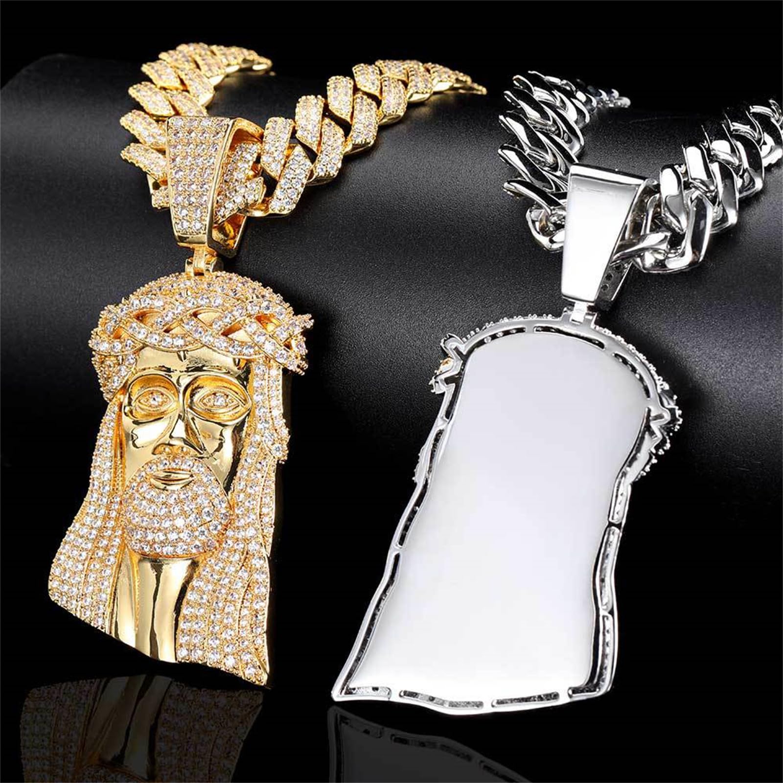 Vintage Jesus Kopf Anhänger Männer Anhänger Halskette Hip Hop Punk Halskette Weihnachten Ins Stil Geburtstag Geschenk Einfacher trendiger Schmuck