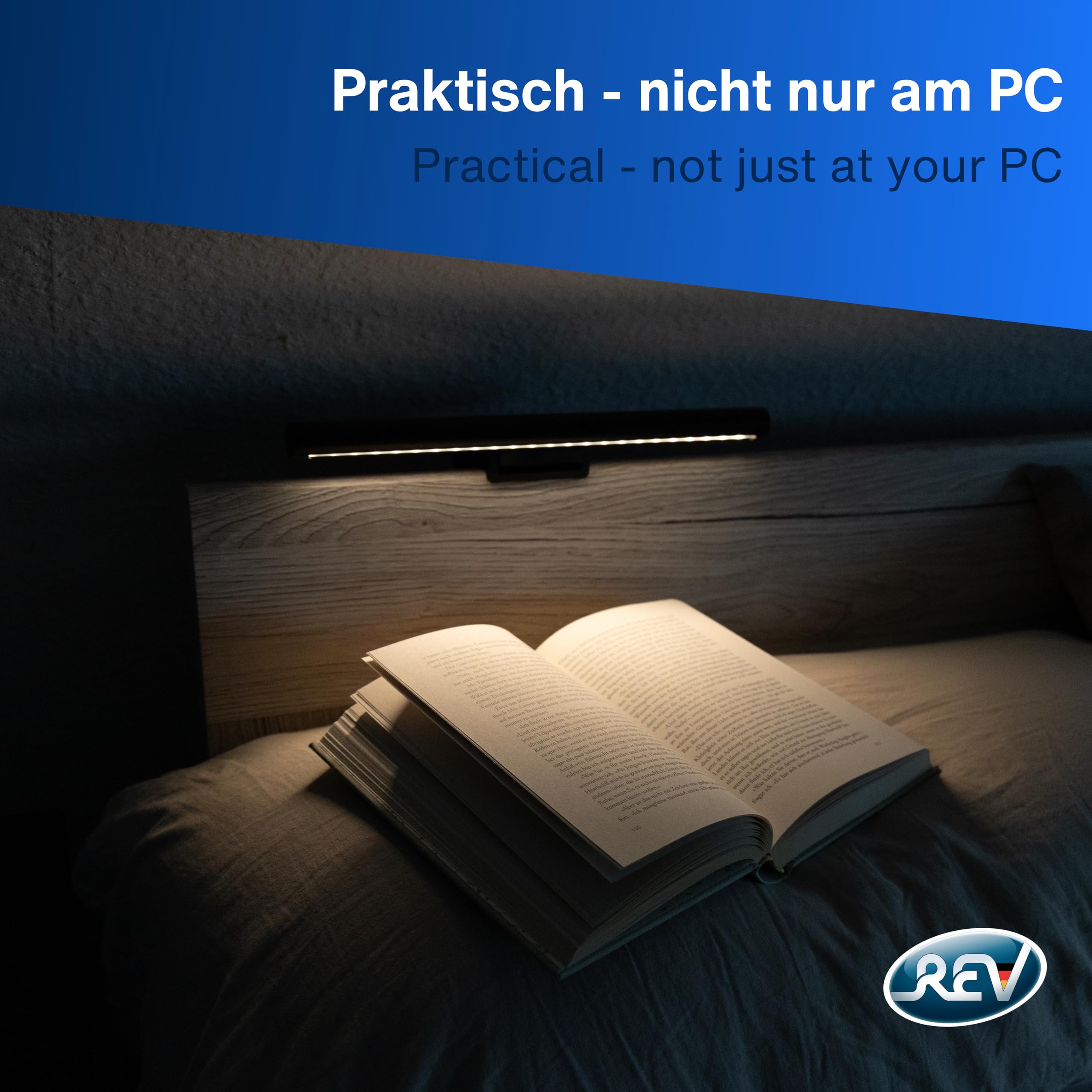 REV Monitor USB lampa z akumulatorem awaryjnym ok. 60 min., 29 cm, zacisk 110 lm, 3 kolory, czarny