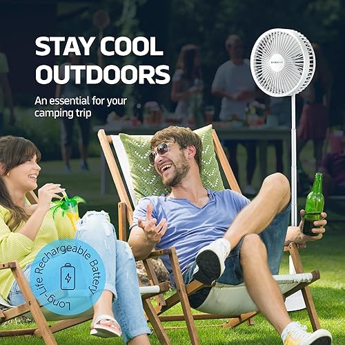 Miniatura 7 de Ventilador plegable de 8 pulgadas, ventilador portátil oscilante de 4 velocidades de altura ajustable de 14 a 40 pulgadas, ventilador plegable