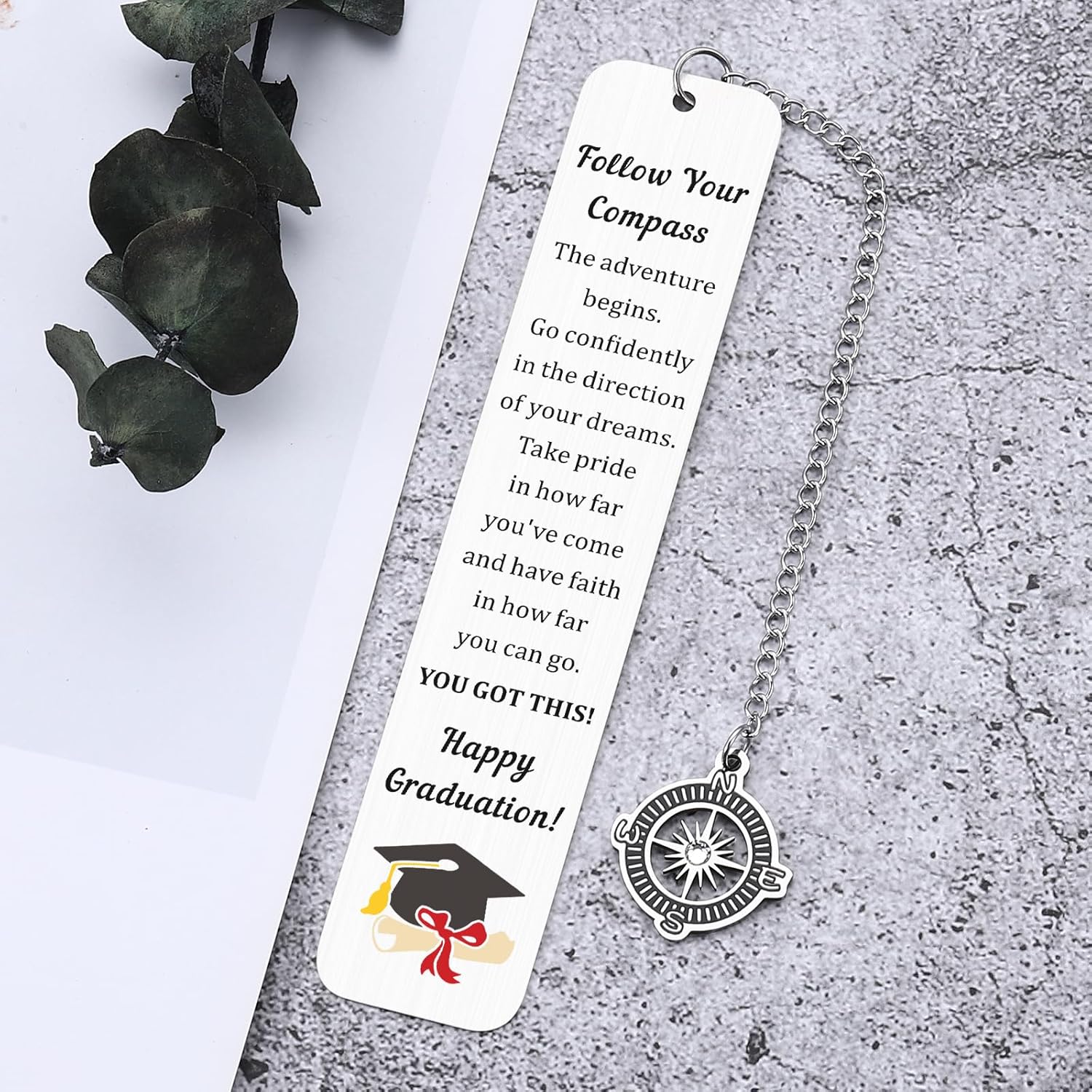 Graduation Gifts for Her Him, Class of 2026 Graduation Bookmark, College Senior Middle High School 5th 8th Grade Graduate 2026 Graduation Compass Bookmark for Girls Boys Students Grad Senior Night - Image 3