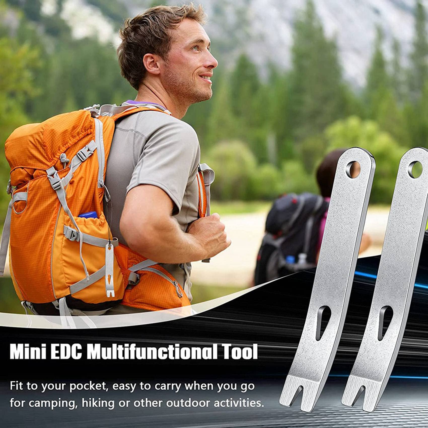 Htuygyjaw 16 Pieces Mini Pry Bar Stainless Steel Flat Bar Multifunction Small Pry Bar Mini Crowbar Survival Opener Tool Set - Image 3