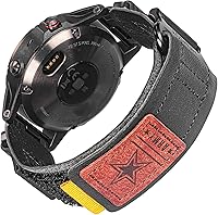 Vista 12 de Compatible con la Correa de Reloj Garmin, Correa Deportiva de Nylon Super Resistente con Diseño de Bucle Tejido, Banda de Reemplazo Dura