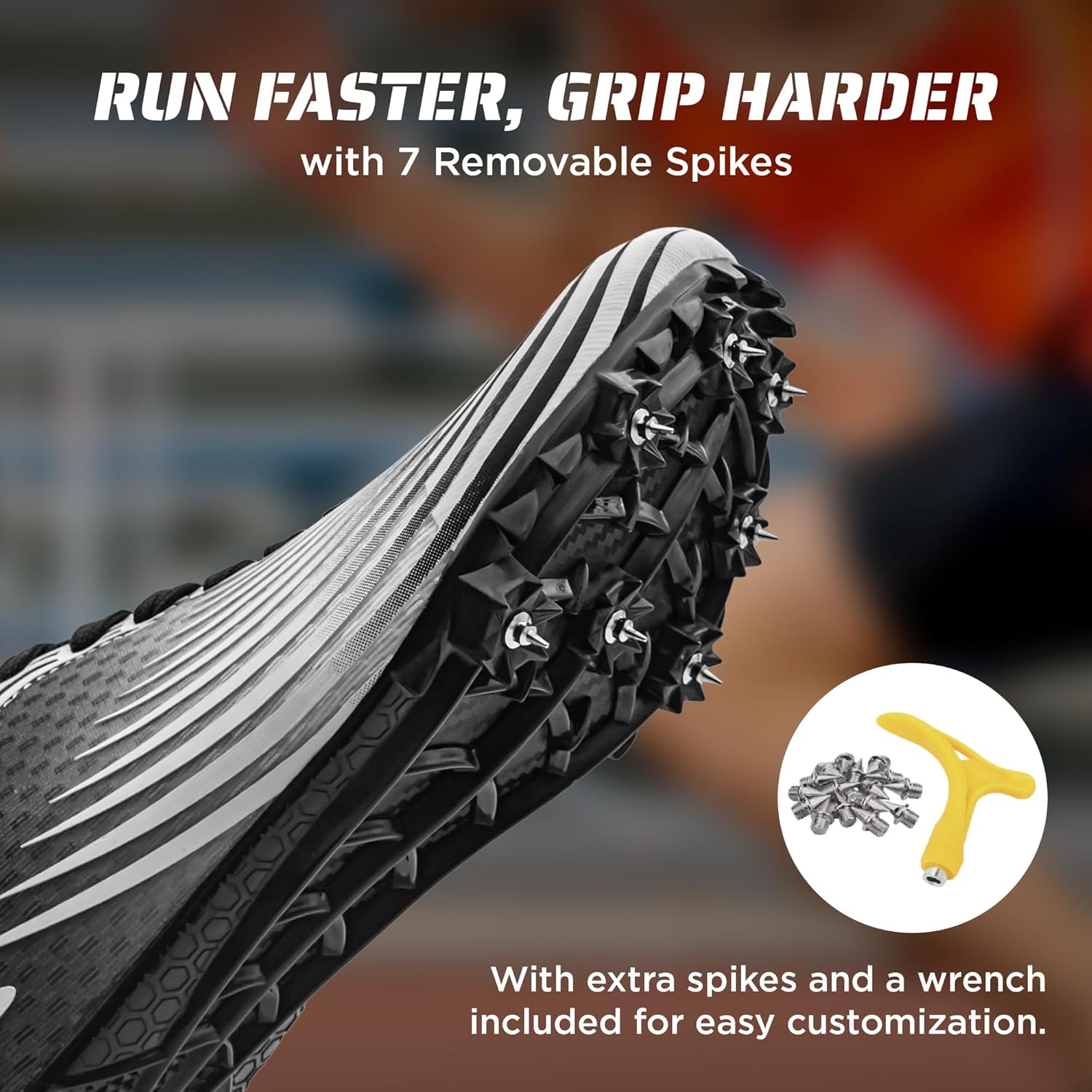 Track & Field Shoes for Men, Women & Kids – Pro Running Spikes for Sprint, Race & Training – 7 Spikes + Extra Spikes & Wrench (US Men Size) - Image 7