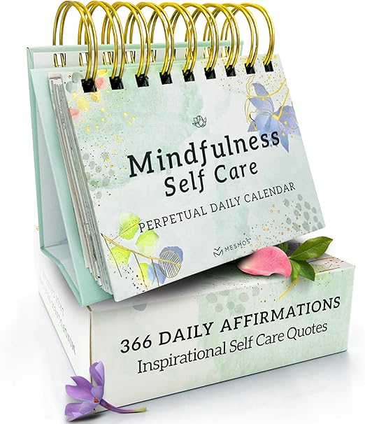 MESMOS Inspirational Gifts for Women, Teacher Appreciation Gifts for Women, Perpetual Calendar with 366 Daily Affirmations, Mindfulness Self Care Gifts, Cute Office Desk Accessories, Office Decorations