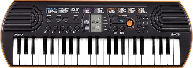 Casio SA-76 Mini 44 keys Keyboard in black and orange