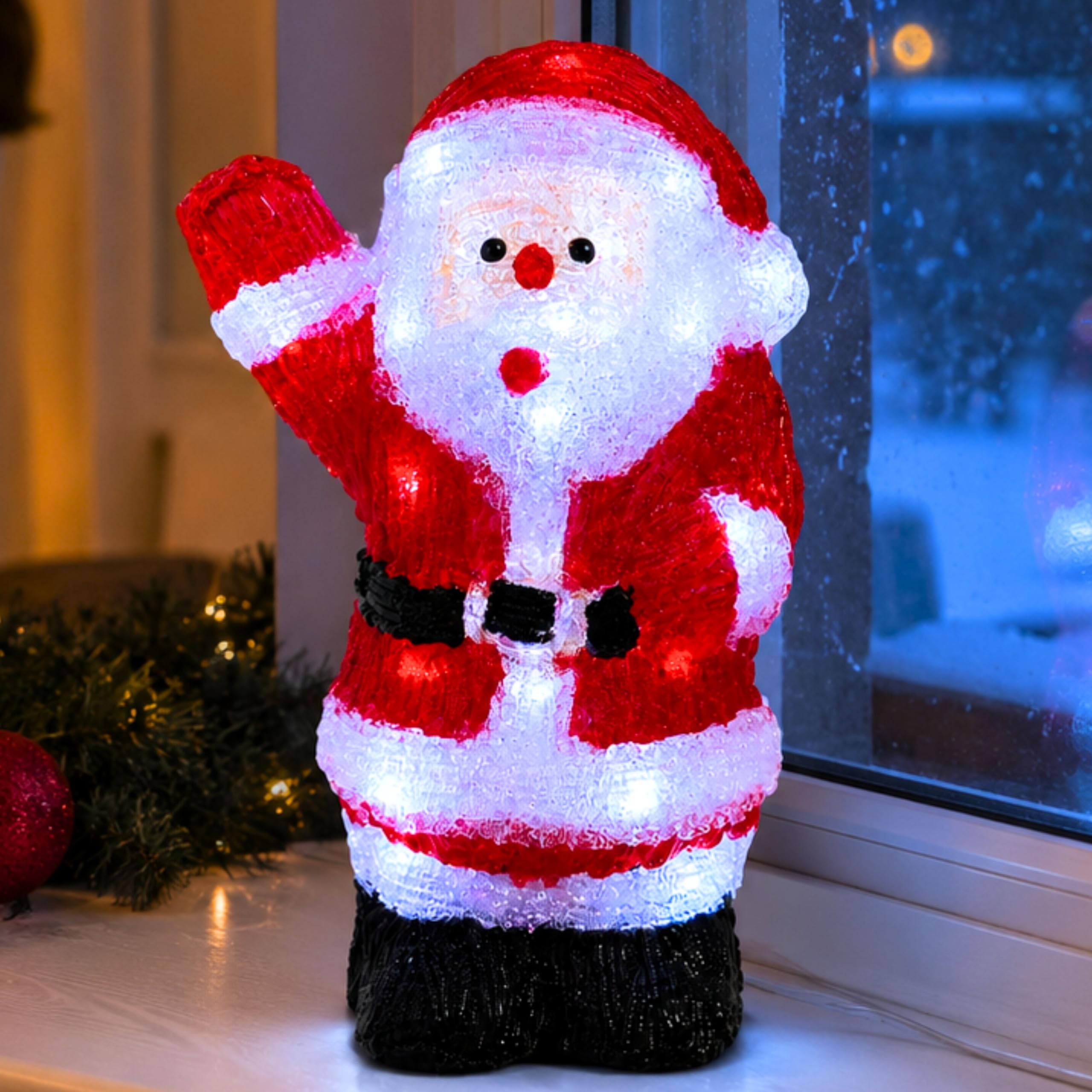 ADEPTNA LED Santa Light Battery-Operated Christmas Decoration with Timer