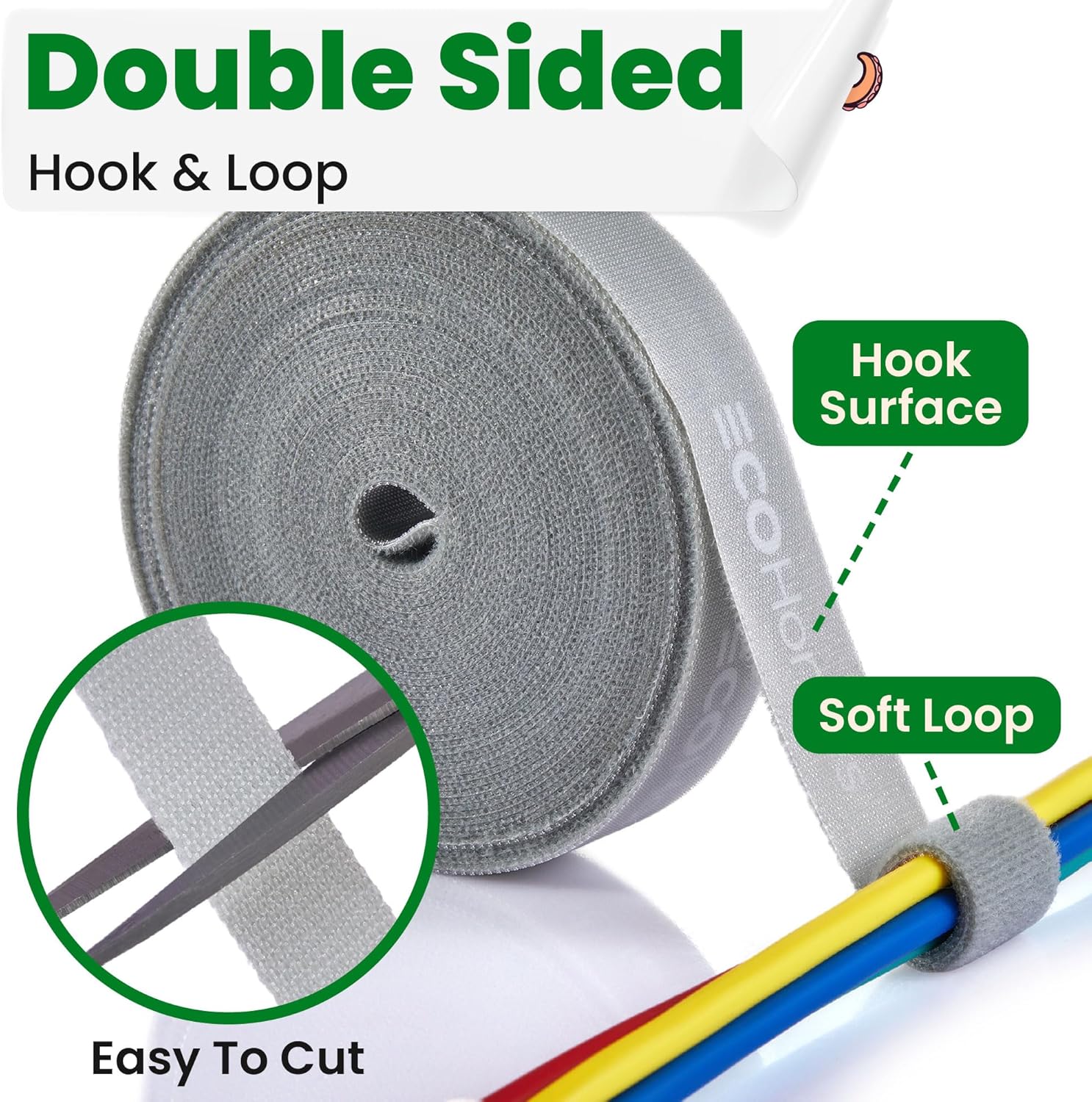 ECOHomes Bundle - 4 Inch x 30 FT Carpet Cord Cover + 1 Inch By 30 FT Cable Ties Wrap