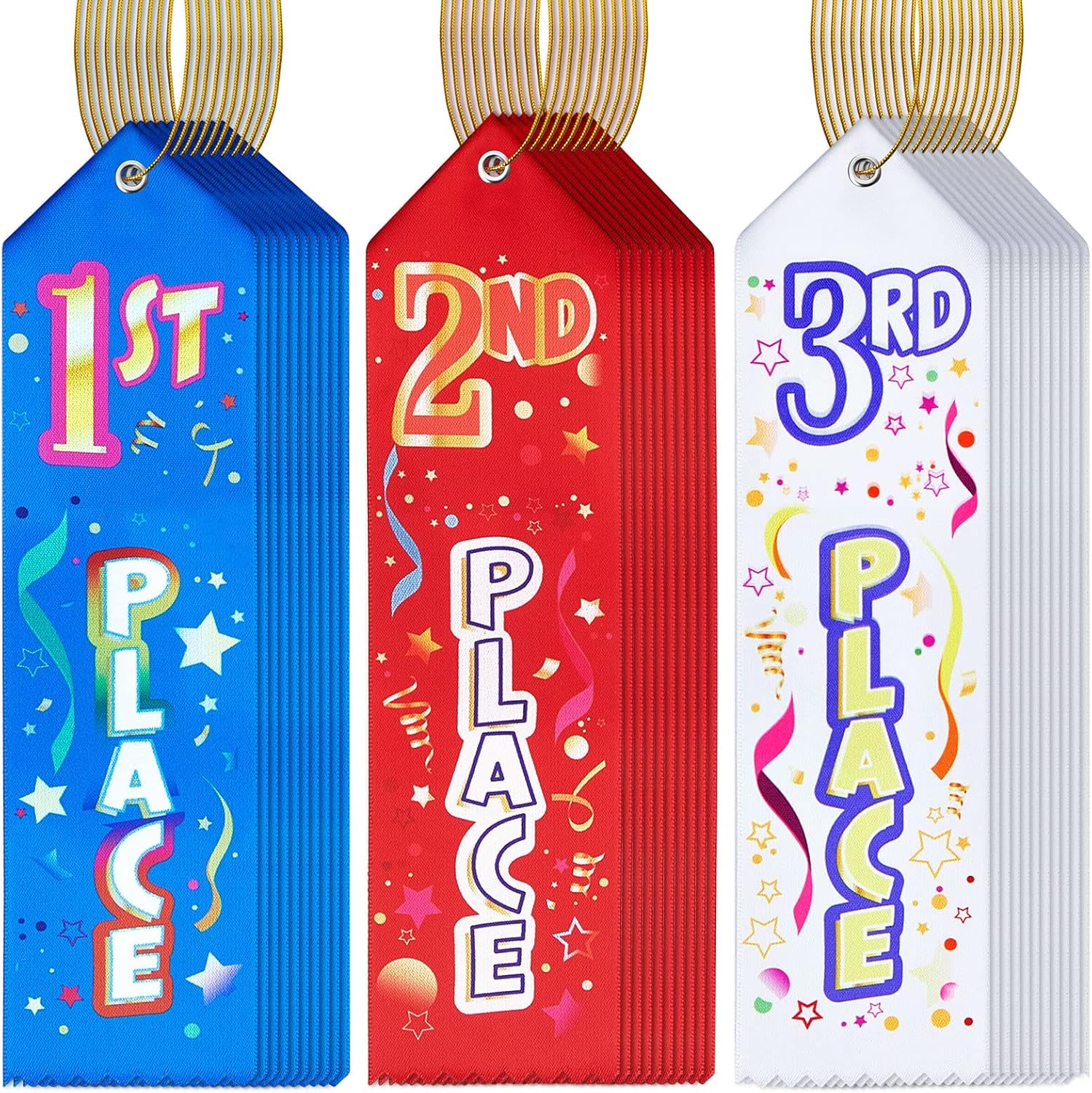 Zeyune 100 Pcs Track and Field Ribbon Participant Award Ribbon Green Participant Flat Carded Award Ribbons with Event Card Rope for Field Day Competition Sports School Contests Team Office Prizes
