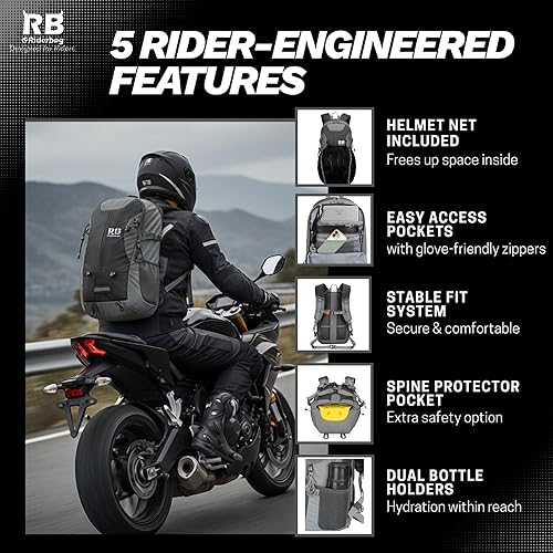 Miniatura 3 de Mochila reflectante para motocicleta – Bolsa EDC de alta visibilidad para motociclistas, desplazamiento nocturno, viaje, equipaje con compartimento