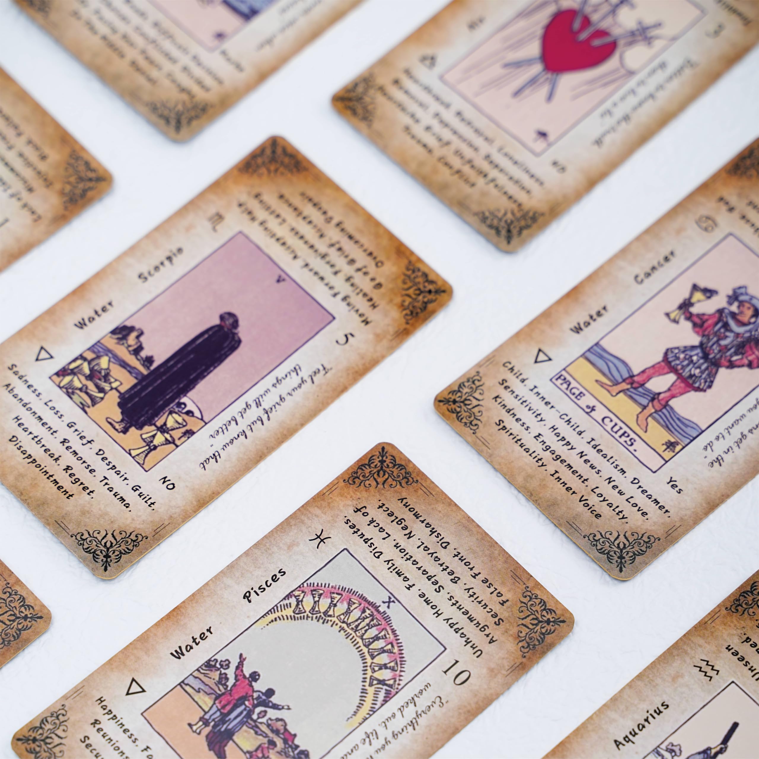 Tarot Cards for Beginners Vintage Classic Tarot Cards with Guide Book, Gold Gilded Edges, 13 cm x 8 cm - Image 4