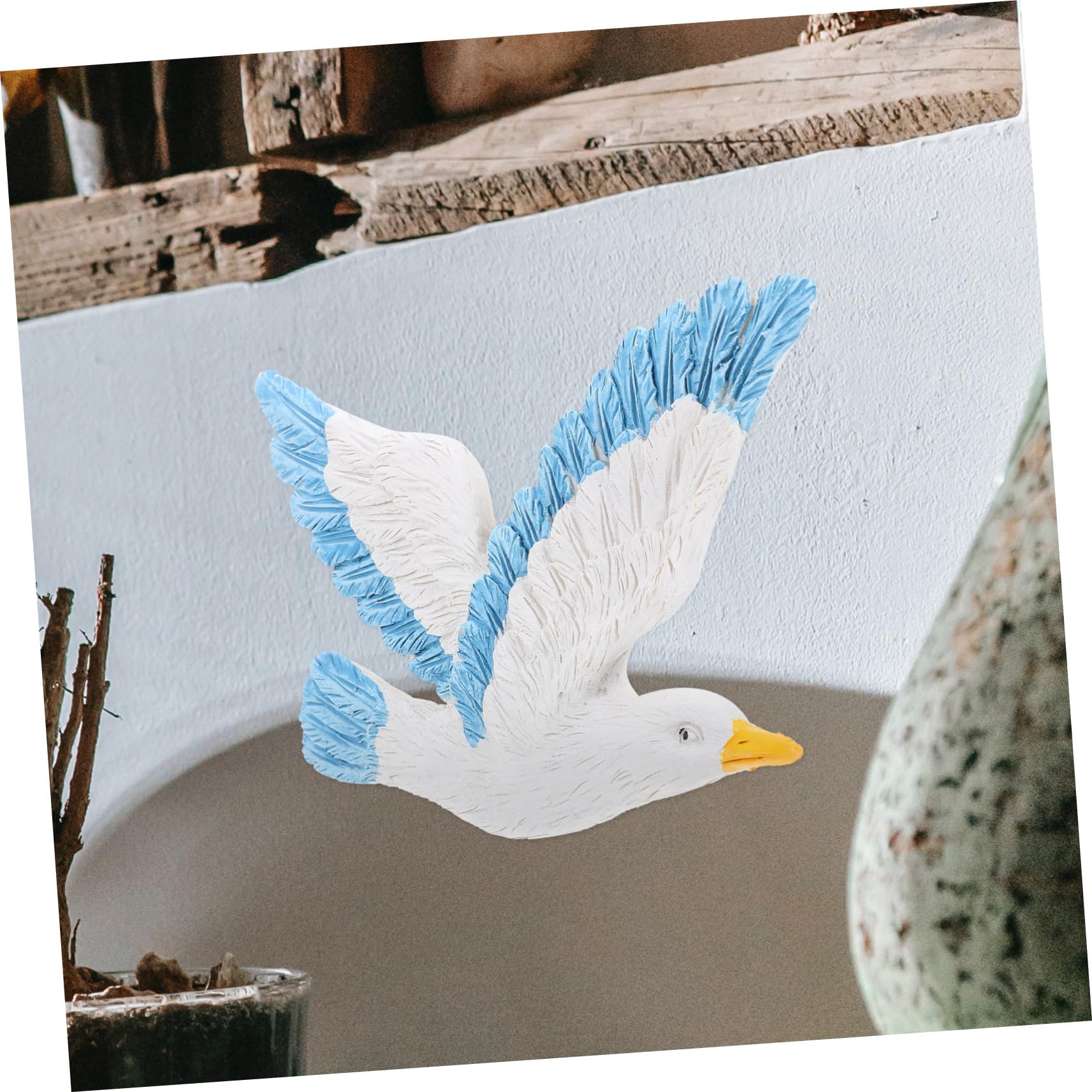 3 pezzi Gabbiani in Resina da Appendere Decorazione Murale Creativa con Uccelli Marini Blu Ornamentazione per Parete Soffitto e Alberi Idea Decorativa per Casa e Soggiorno