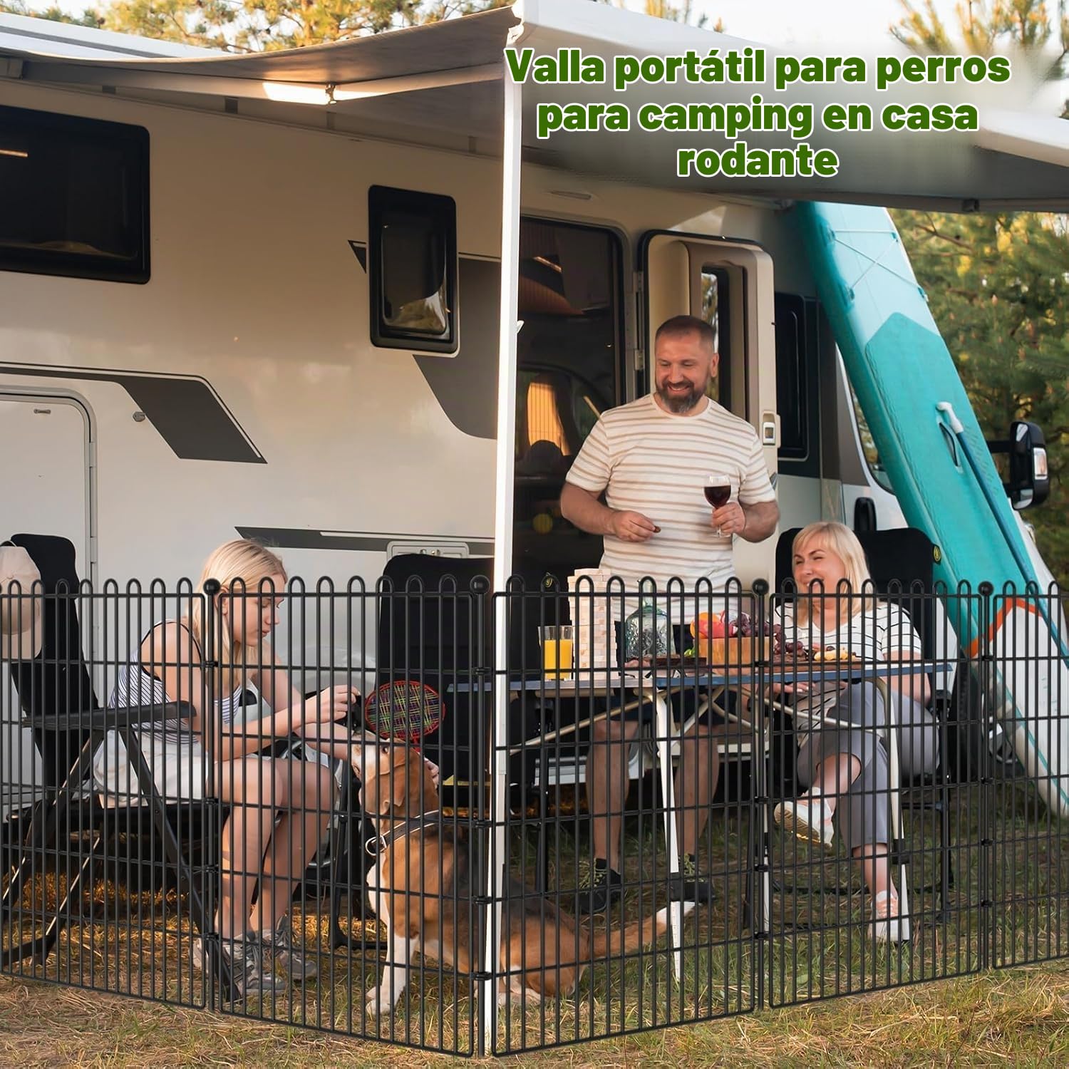 Valla para estanque,Valla Jardín Metálica 10 Paneles (75x81cm) con 11 Estacas de Fijación, Cerco para Perros, Delimitación de Terreno y Protección de Estanques