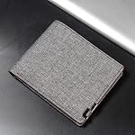 Mens Wallet Slim Credit Card Holder Wallet for Men and Boy, Man Small Wallet Bifold Credit Card Wallet Canvas Mens Slim Wallet Lightweight and Portable for Pants Pockets (Minimalist, Grey)