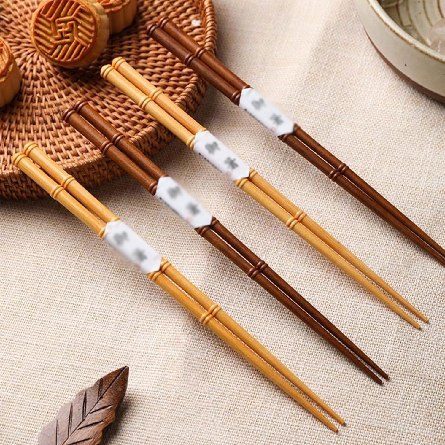 Baguettes Baguettes Baguettes en Bois Baguettes en Bambou 23Cm Baguettes Pointues pour Meubles Baguettes Antidérapantes Durables et Durables(A-5 Pairs)