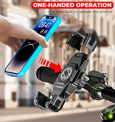 Miniatura 2 de Soporte de teléfono para motocicleta, soporte para teléfono de bicicleta con bloqueo 1S, soporte de teléfono celular de motocicleta con una sola