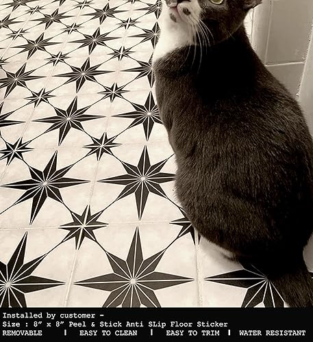 Miniatura 3 de Bleucoin Positano - Adhesivos antideslizantes para azulejos de suelo de baño, cocina, lavadero, impermeables y extraíbles (24, 11 34 x 11 34