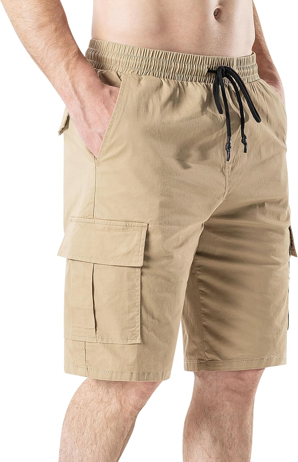 HHZ Men's Drawstring Cargo Shorts Relaxed Fit Shorts with Pockets Work Hiking Summer Athletic Short Men - Image 2