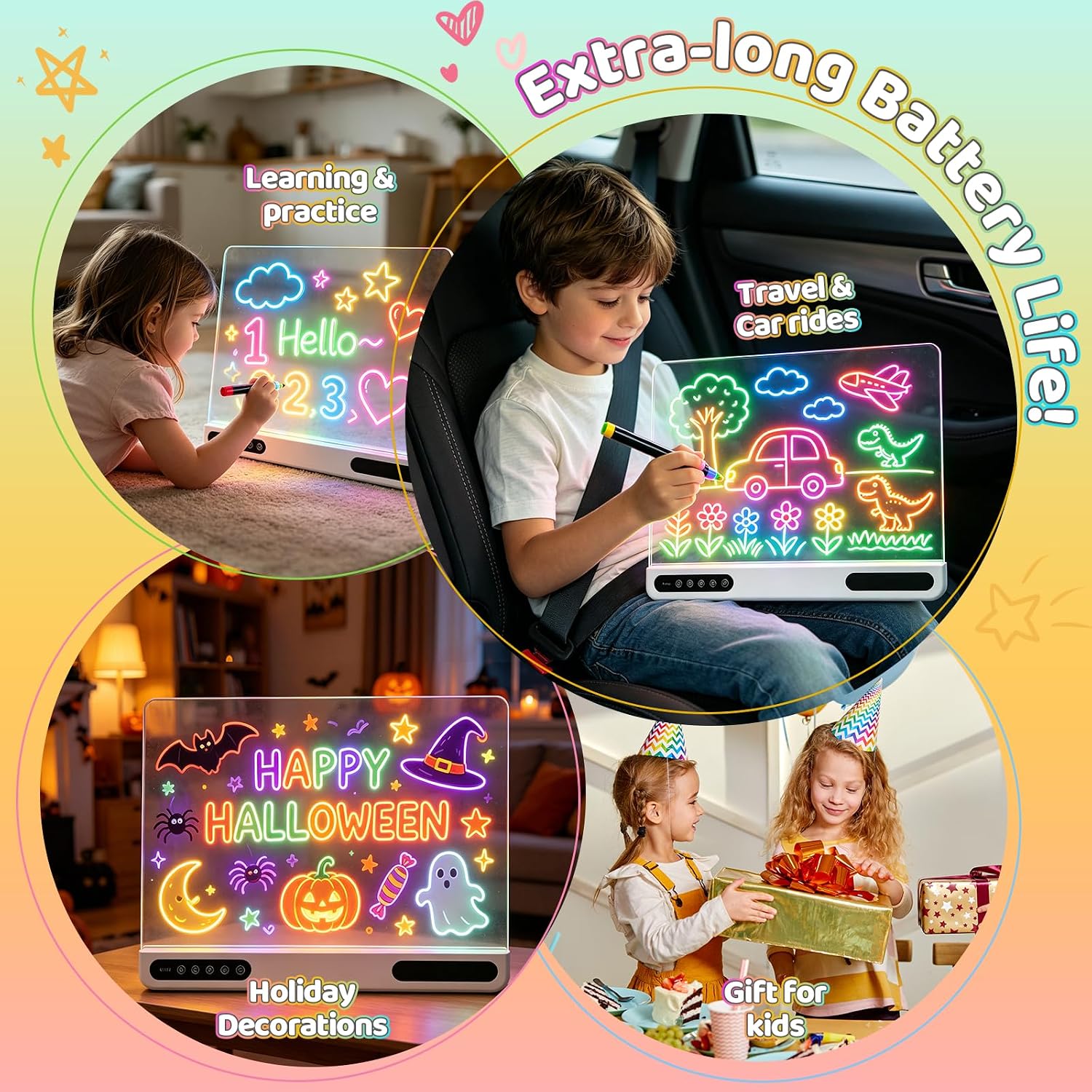 Led Drawing Board Kids Rechargeable Pad