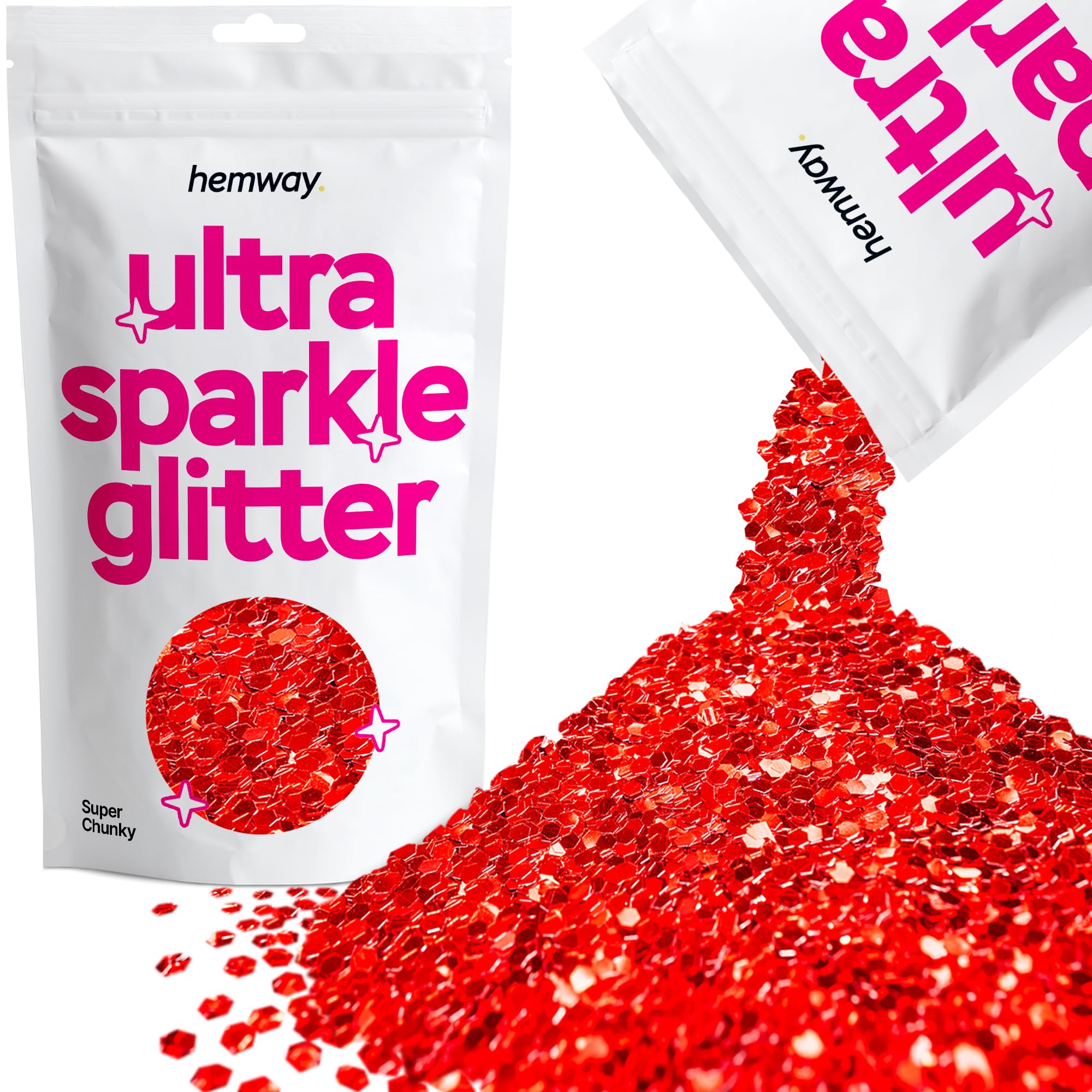 Hemway Ultra Sparkle Glitter Baby Pink Iridescent 100g Fine | Glitter for Arts & Craft, Makeup, Nail Art, Crafting, Card Making, Sparkle Decoration — view 166