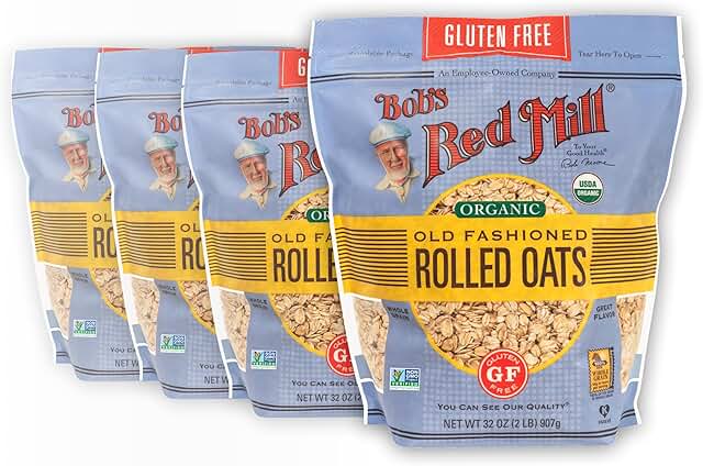 Bob's Red Mill Gluten Free Organic Old Fashioned Rolled Oats, 32oz (Pack...
