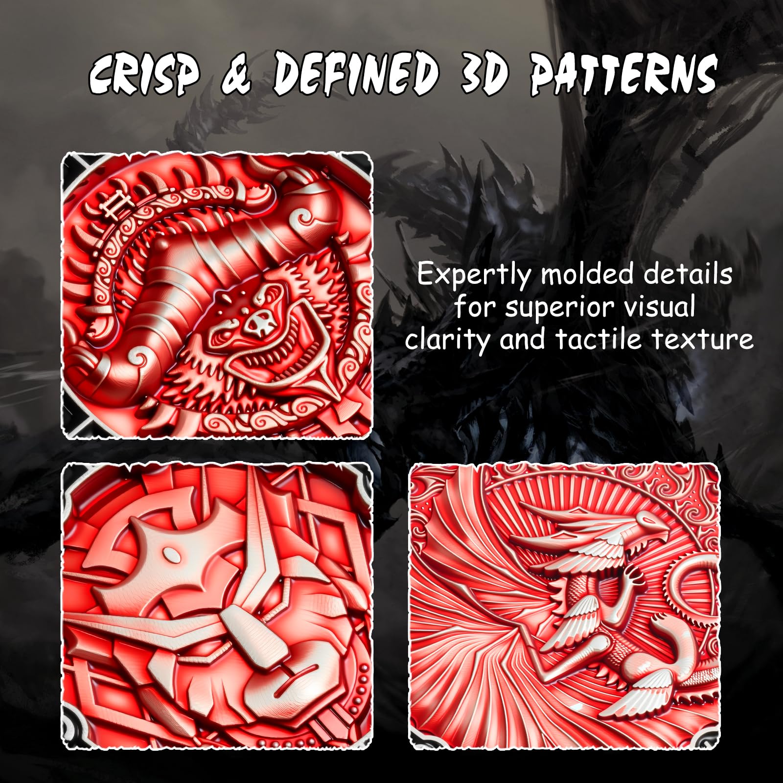 DNDND Dual D20 - Dados de metal giratorios 8 en 1, juego de dados hexagonales giratorios con temática de monstruo D&D para TTRPG Dungeons and Dragons, Dungeon Masters con lata de regalo coleccionable