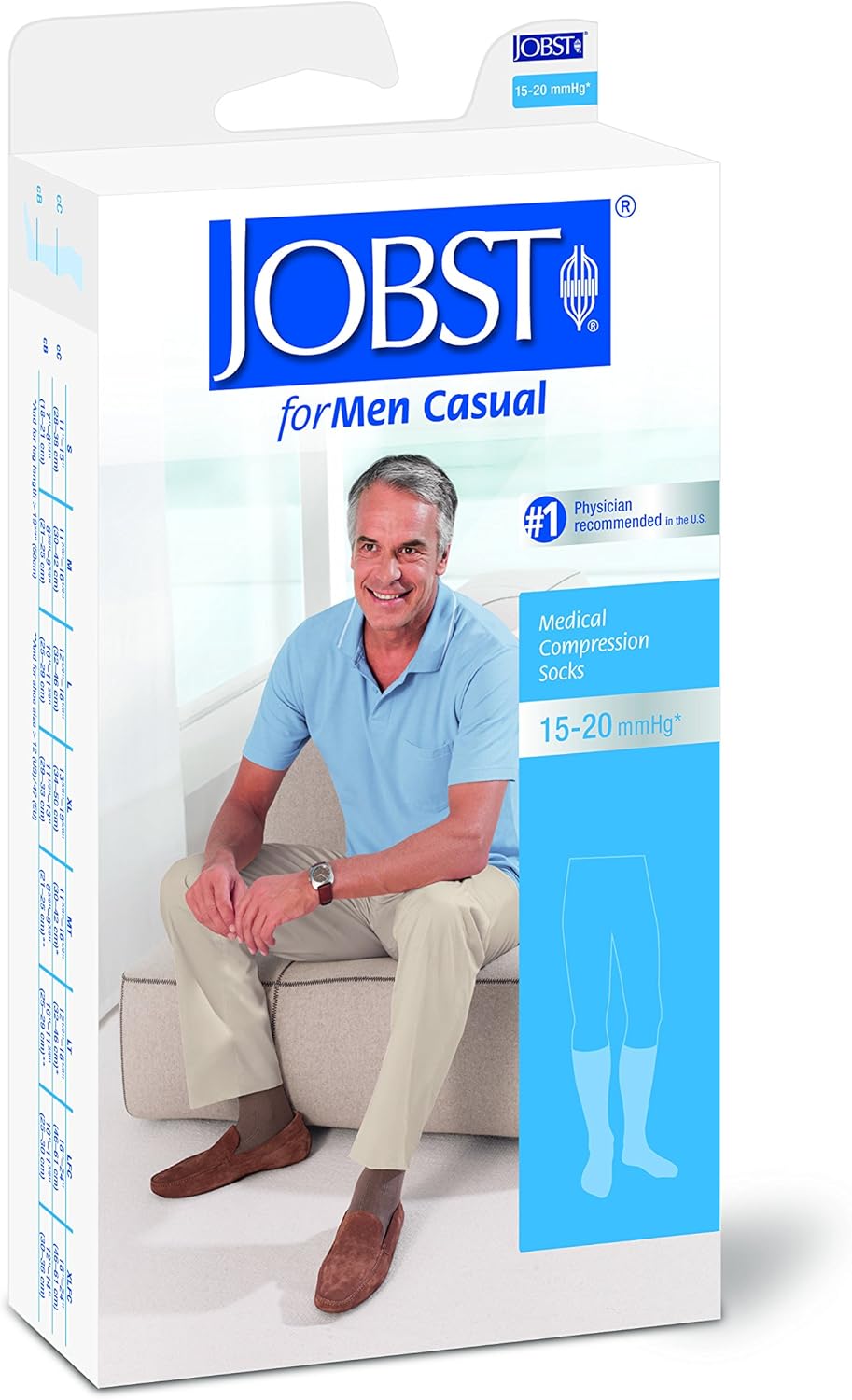JOBST 113150 BSN Medical Sock with Closed Toe, Knee High, Large, 15-20mmHg, Navy