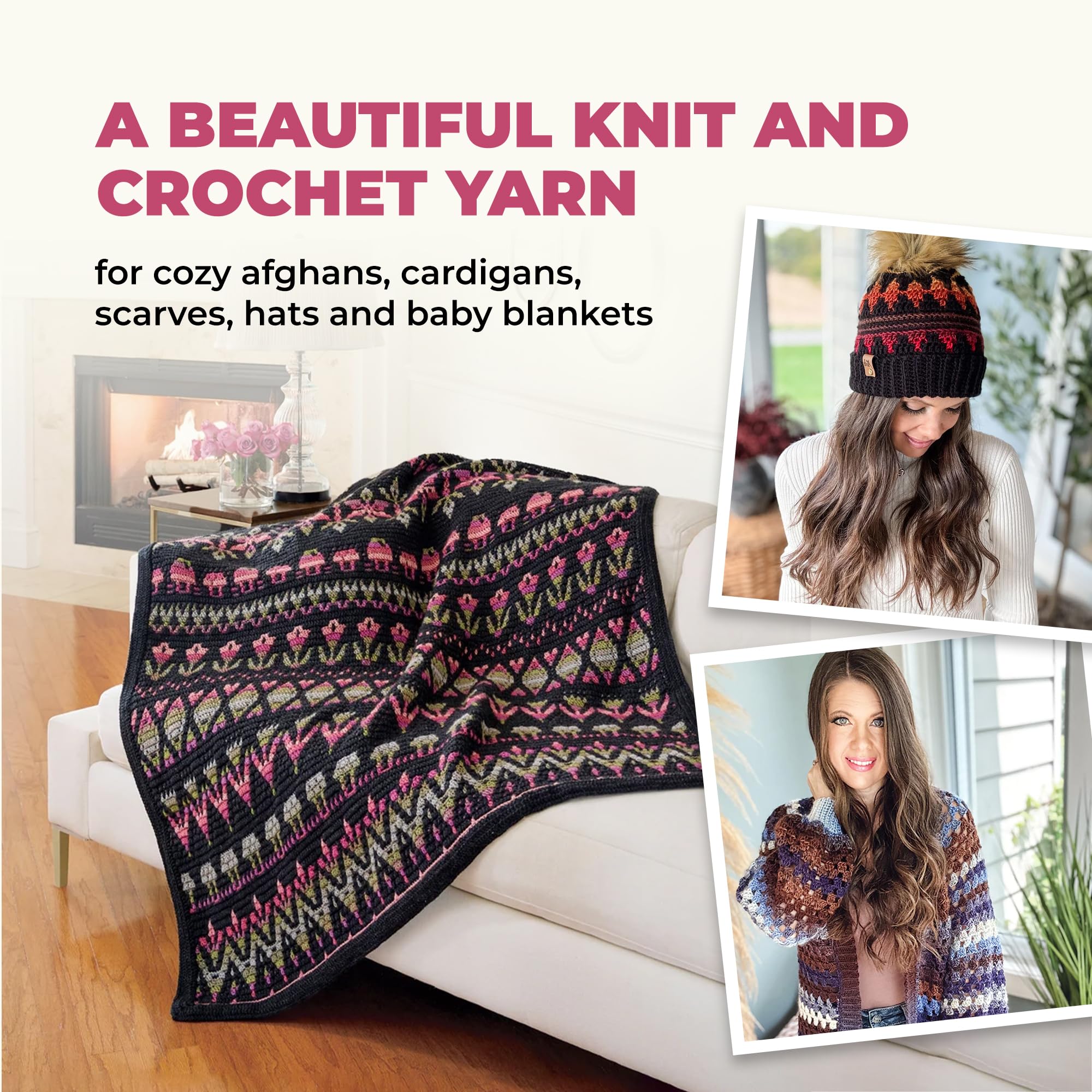 Amazon.com: Mary Maxim Prism Yarn, Soft Acrylic Multicolor DK Yarn