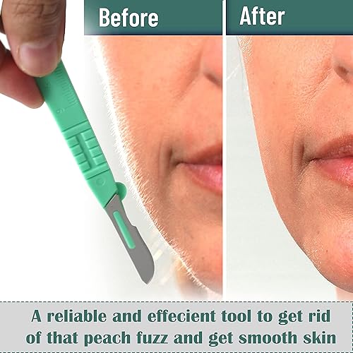 Miniatura 6 de Cuchillas de bisturí desechables Dermaplaning #10, hechas de acero al carbono templado, caja de 10 cuchillos de bisturí estériles con mango de