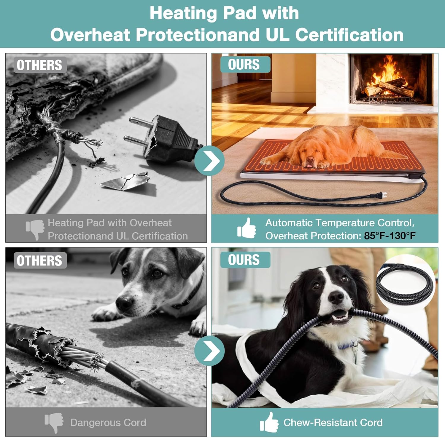 Suumerpety Large Heated Outdoor Dog House Insulated, Dog Kennel with Front Porch, Thermostat-Controlled Heating & 6-Sided Insulation, Chew-Proof Metal Frame Cozy Winter Shelter for Medium & Large Dogs