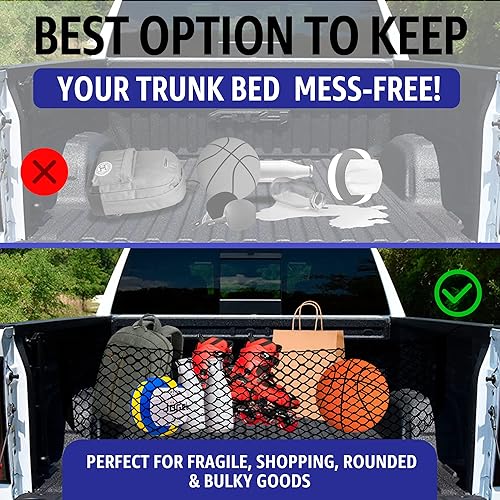 Miniatura 4 de Red de carga de malla para maletero estilo sobre para GMC Sierra 2013-2025, accesorios exteriores automotrices, organizadores de almacenamiento de