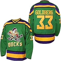 Vista 1 de Camiseta de Mighty Ducks #96 Charlie Conway #99 Adam Banks #33 Greg Goldberg #66 Gordon Bombay de la película de hockey blanco verde