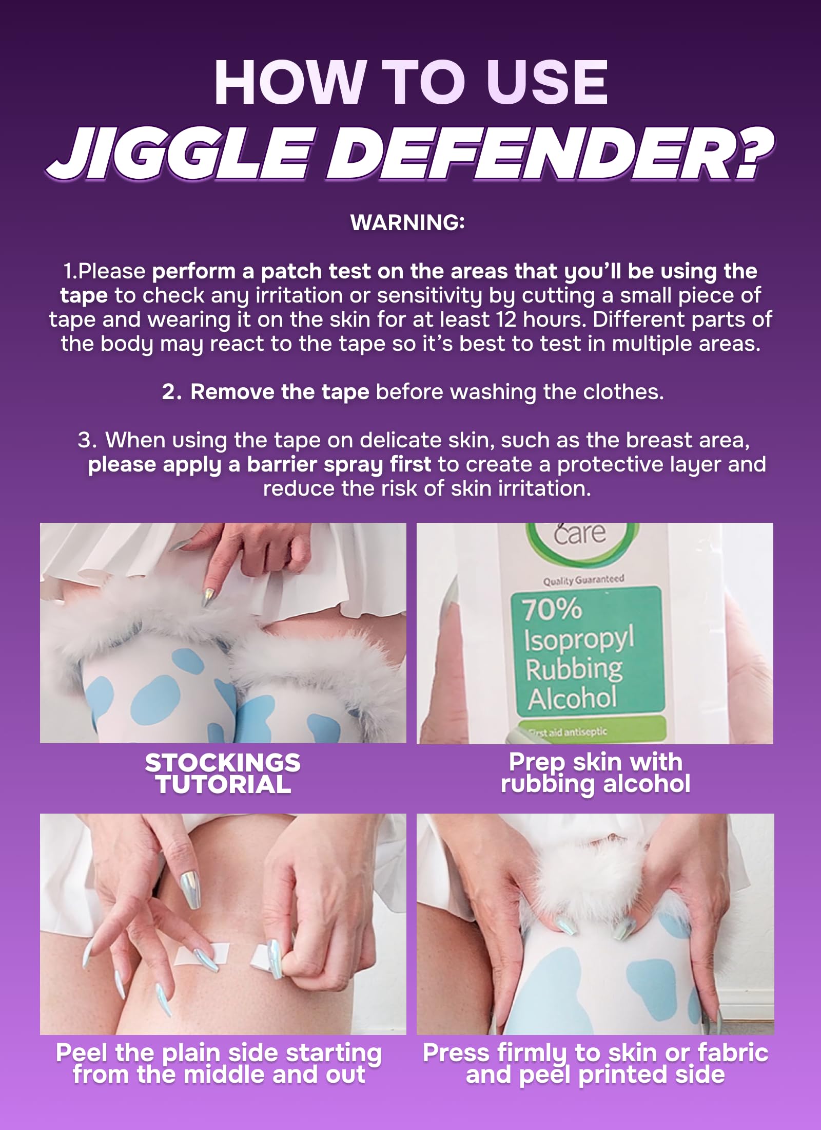 MOEFLAVOR Jiggle Defender - First Cosplay Lingerie Tape for Cosplayers - Heavy Duty Fabric Tapes for Fashion, Halloween & Holidays - Ultra Sticky 12 Hr Strength