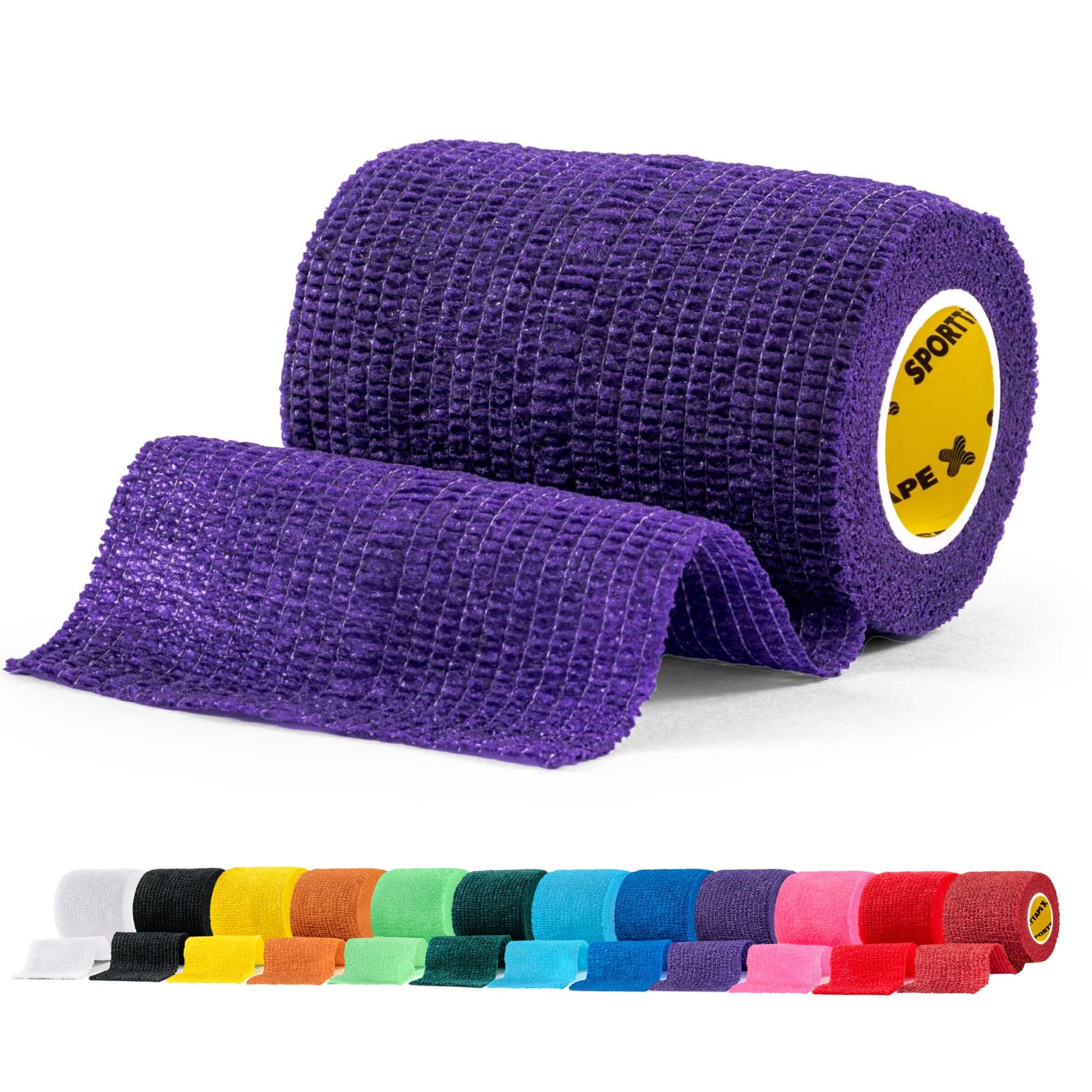 SPORTTAPE 6 Rolls Self-Adhesive Cohesive Bandage, 7.5cm x 4.5m, Beige - Compression & Vet Wrap for Dogs, Horses, Sports Stretch Tape for Football, Ankles, Joints, Fingers, Wrists & Sock Tape — view 10