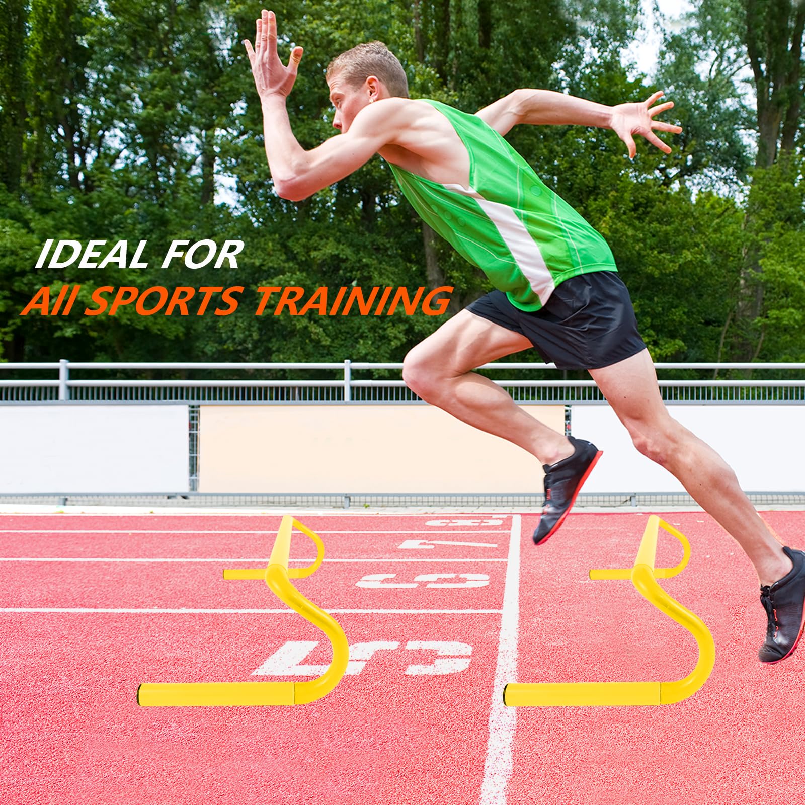 10 obstáculos de entrenamiento de agilidad de velocidad de 6 pulgadas con 6 conos de marcador, duraderos y desmontables, obstáculos de entrenamiento pliométricos de todas las velocidades,