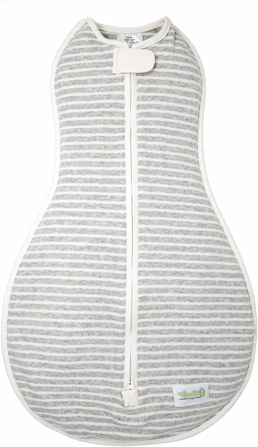 Woombie Original Baby Swaddling Blanket - Soothing, Cotton Baby Swaddle with Zipper - Wearable Newborn Blanket, Twilight Stripes, 5-13 lbs